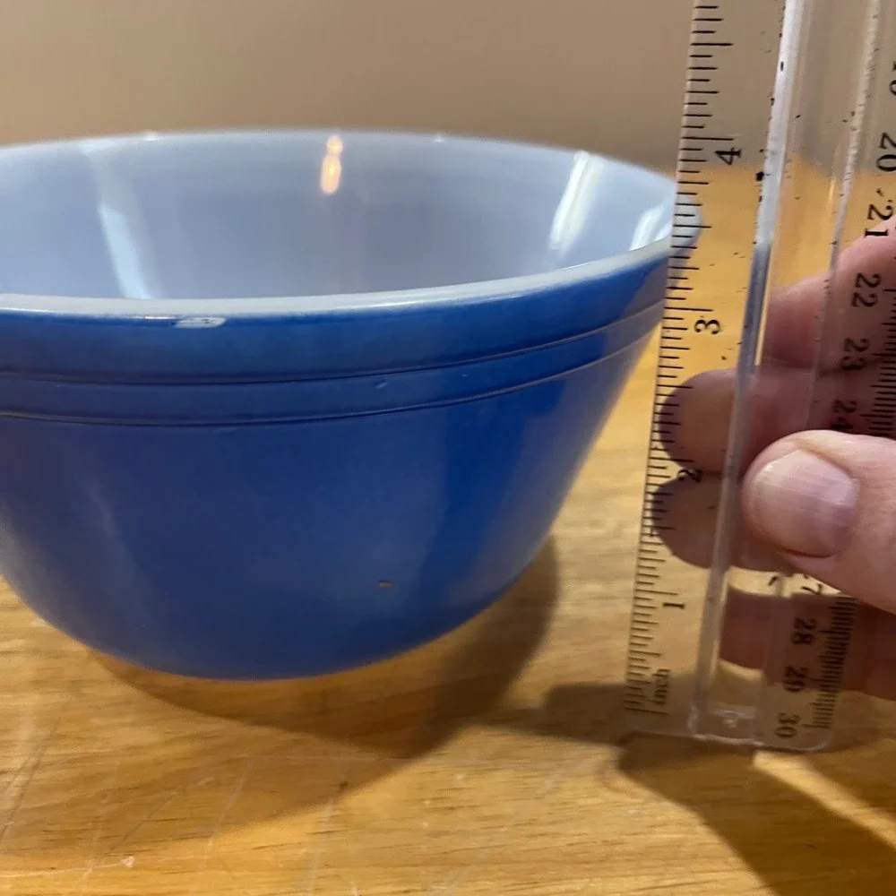 Vtg Federal Glass Blue Milk‎ Glass Mixing Bowl Mid Century Modern 6 inch